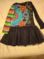 jurk lange mouw tule rok Desigual maat 134, Desigual, Meisje, Ophalen of Verzenden, Zo goed als nieuw