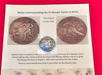 Medaille 11de Olympische spelen, Berlijn 1936.   beschikbaar voor biedingen