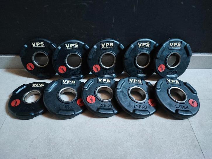 10 x 1,25kg Halterschijven van VPS (50mm)., Sport en Fitness, Fitnessmaterialen, Gebruikt, Halterschijven, Armen, Benen, Borst