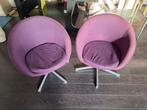 2 paarse zeteltjes, Huis en Inrichting, Fauteuils, Ophalen, Gebruikt, Minder dan 75 cm, Stof