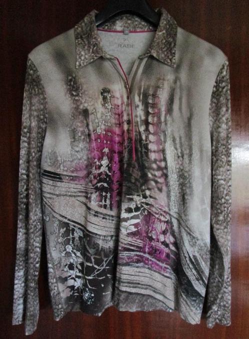 Polo damesblouse RABE - maat 46 - OPRUIM, Kleding | Dames, Blouses en Tunieken, Gedragen, Maat 46/48 (XL) of groter, Overige kleuren