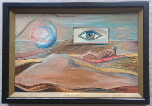Lode Herreman Olieverf schilderij wat mijn oog heeft gezien, Antiquités & Art, Art | Peinture | Moderne, Envoi