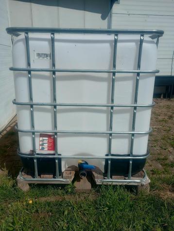 Ibc 1000liter op houten pallet, Tuin en Terras, Regentonnen, Ophalen, Kunststof, Met kraantje, 150 liter of meer