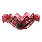 Vintage Rode Murano Glazen Fruitschaal Organisch 23cm, Antiek en Kunst, Ophalen of Verzenden