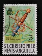 Saint Christophe-Nevis-Anguilla 1970 - armes - épée, carte, Amérique centrale, Affranchi, Enlèvement ou Envoi