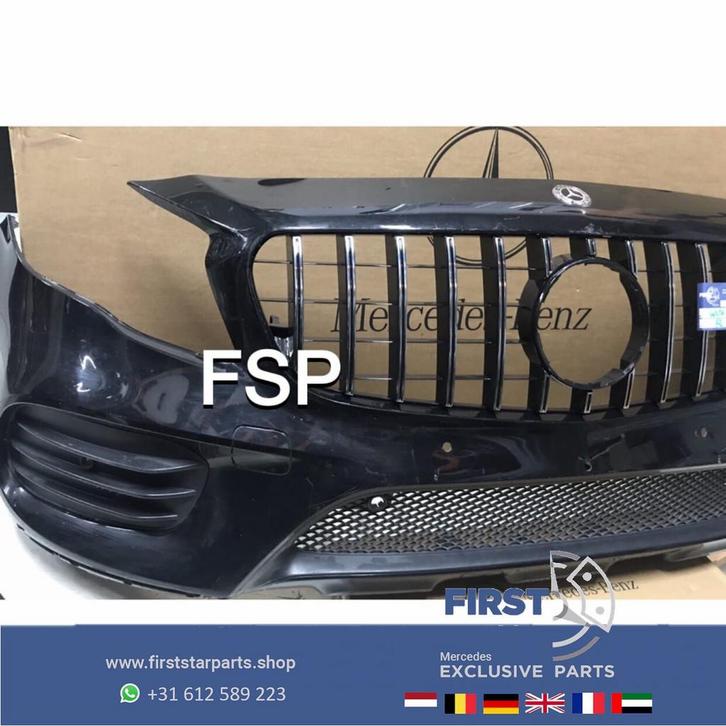 W156 GLA AMG GT VOORBUMPER ZWART WIT GRIJS Complete BUMPER +, Auto-onderdelen, Carrosserie, Bumper, Mercedes-Benz, Voor, Gebruikt