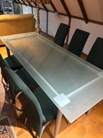 Glazen tafel, Huis en Inrichting, Tafels | Eettafels, Ophalen, Zo goed als nieuw