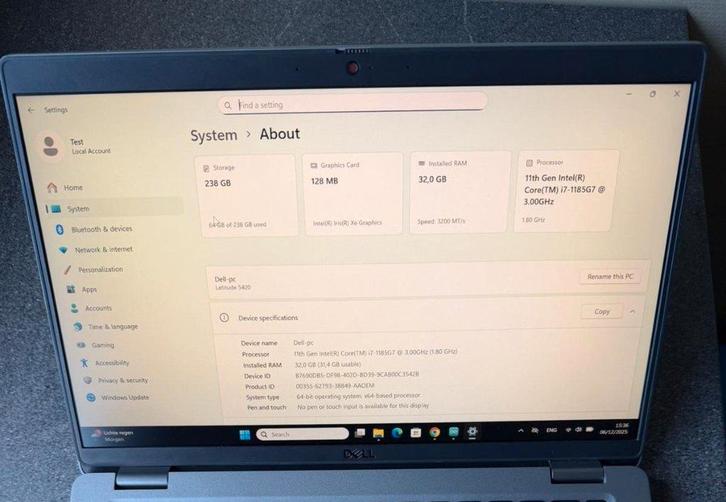 Dell Latitude 5420 – i7 11e gen – 32GB RAM, Computers en Software, Windows Laptops, Zo goed als nieuw, 14 inch, SSD, 3 tot 4 Ghz