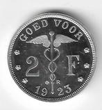België: 2 frank 1923 VL in zilver ( PROOF) + MEDAILLESLAG !!, Verzenden, Zilver, Losse munt, Zilver