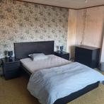 Cadre de lit haut, brun noir 140x200 MALM IKEA + sommier, Ophalen, Gebruikt, Bruin