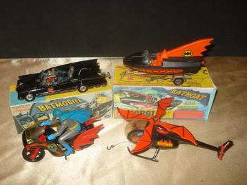 CORGI TOYS Lot de 4 Anciens Véhicules Batman 1976 + Boîtes