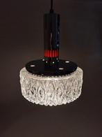 Vintage Hanglamp in Glas en Chroom, Jaren 60, Gebruikt, Vintage, Ophalen of Verzenden, Glas
