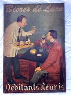 Zeldzaam metalen reclamebord Bière de Luxe 1950, Ophalen of Verzenden, Zo goed als nieuw, Reclamebord