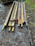 Vierkante houten  palen, Gebruikt, Ophalen of Verzenden, Balken, 180 tot 250 cm