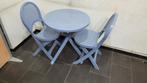 salon jardin bistrot bleu avec 2 chaises, le tout pliant. Di, Caravanes & Camping, Enlèvement ou Envoi, Comme neuf