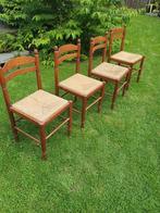 4 houten stoelen, Ophalen, Gebruikt, Hout