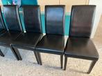 6 zwarte stoelen Weba, Huis en Inrichting, Stoelen, Ophalen, Gebruikt, Zwart, Leer