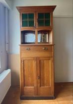 Mooie houten buffet kast met spiegel, Ophalen, Gebruikt, Glas