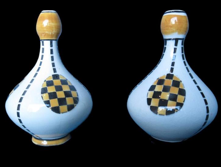 Siervazen EXPO '58 Boch Freres Keramis 'Damier'., Antiquités & Art, Antiquités | Vases, Enlèvement