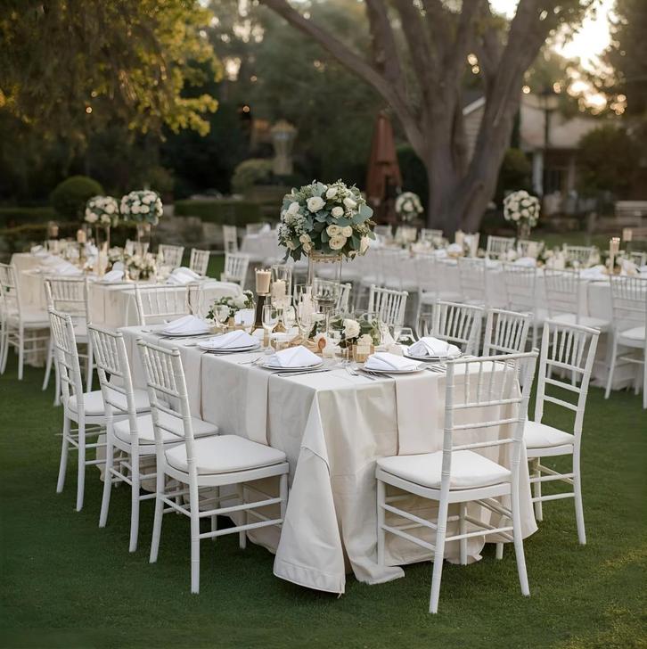 Verhuur van rechthoekige tafels van 180 cm + verzending, Hobby en Vrije tijd, Feestartikelen | Verhuur, Nieuw, Ophalen of Verzenden