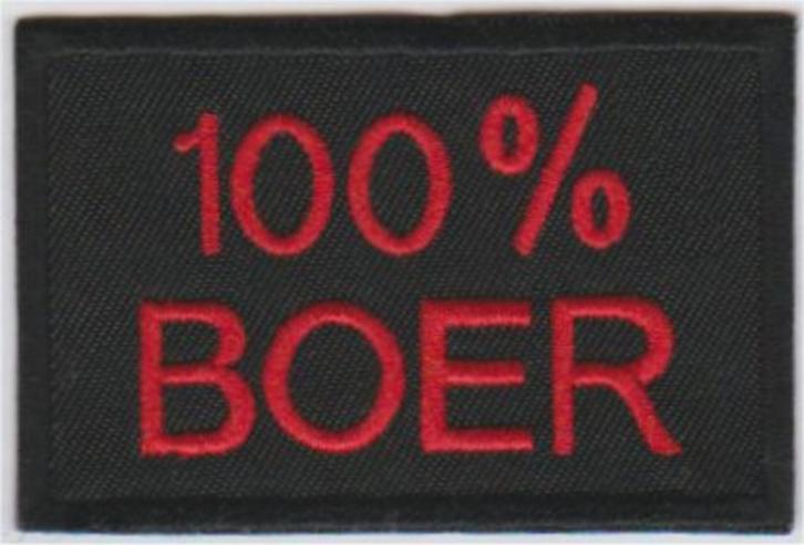 100% Boer stoffen opstrijk patch embleem, Motoren, Accessoires | Overige, Nieuw, Verzenden