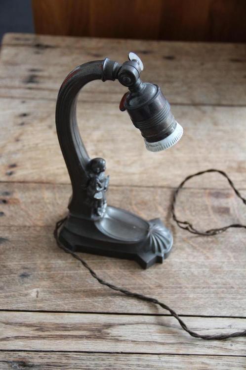 Oude bronzen Art-Deco lampvoet, Antiek en Kunst, Antiek | Verlichting, Ophalen of Verzenden