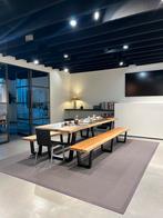 Table à manger avec bancs en bois massif (chêne), Maison & Meubles, Tables | Tables à manger, 100 à 150 cm, Enlèvement, Utilisé