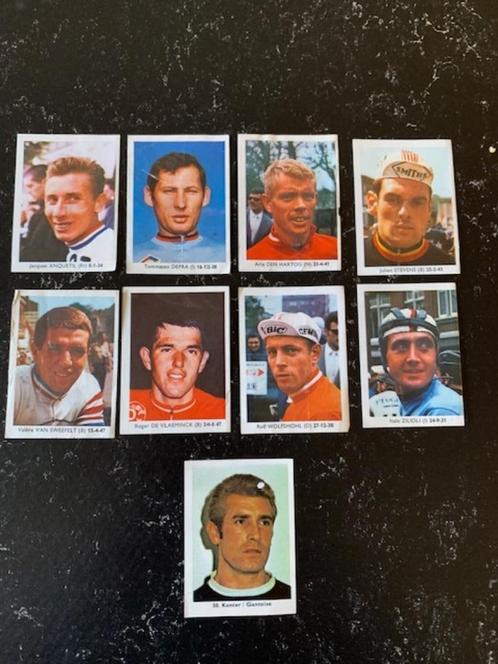 Set (75 in 4 series) plaatjes wielrenners Tour de France, Verzamelen, Sportartikelen en Voetbal, Gebruikt, Poster, Plaatje of Sticker