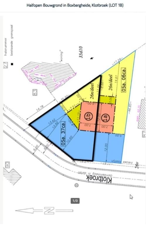 HALFOPEN BOUWGROND IN BOXBERGHEIDE, KLOTBROEK (LOT 1B), Immo, Gronden en Bouwgronden, 500 tot 1000 m²