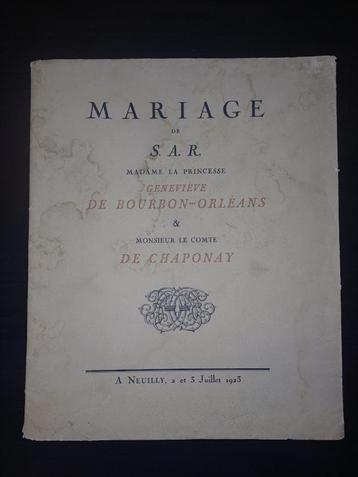 Bruiloft van prinses Geneviève d'Orléans in 1923 beschikbaar voor biedingen
