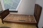 Vintage eiken éénpersoonsbed met nieuwe lattenbodem, Huis en Inrichting, Ophalen, Gebruikt, 90 cm, Eenpersoons