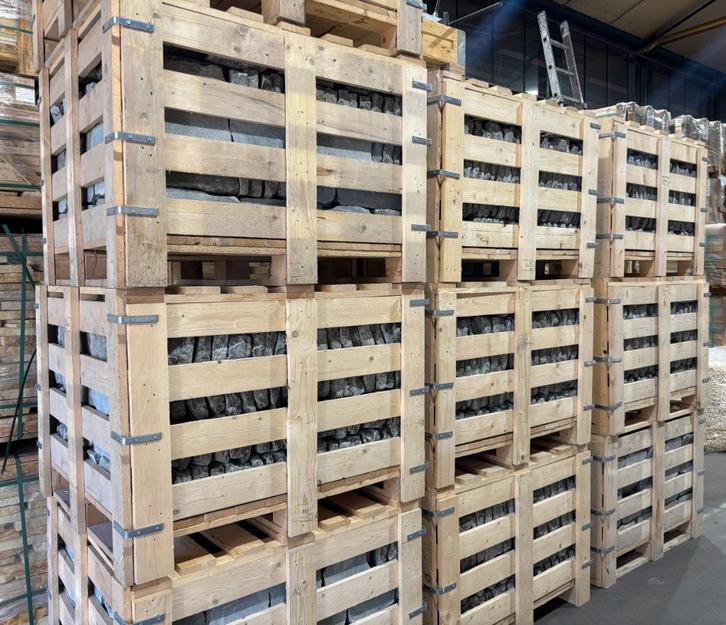 Oude Belgische Kasseien Platines 3-5cm, Tuin en Terras, Tegels en Klinkers, Gebruikt, Klinkers, Natuursteen, 10 m² of meer, Ophalen