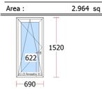 2 x pvc-raam tripple glaas 1520x690, Doe-het-zelf en Bouw, Ophalen, Gevelraam of Ruit, Minder dan 80 cm, 120 tot 160 cm