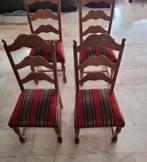 vintage stoelen van massief eikenhout gestoffeerde zitting, Ophalen