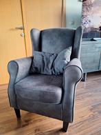 Anthraciet grijze eenpersoonsfauteil met voetenbank (Pronto), Moins de 75 cm, Klassiek, Comme neuf, Enlèvement