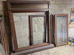 Meranti raam dubbel glas, Doe-het-zelf en Bouw, Ophalen, Gevelraam of Ruit, Gebruikt, 160 cm of meer