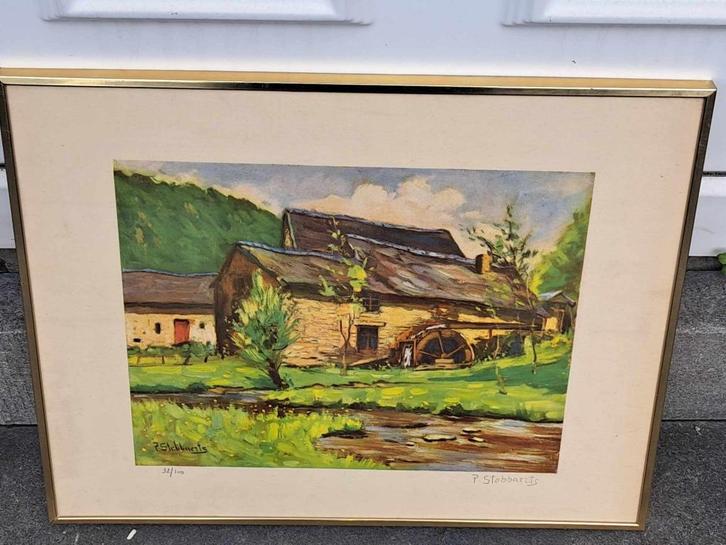 lithographie signe pieter stobbaerts, Antiek en Kunst, Kunst | Litho's en Zeefdrukken, Ophalen of Verzenden