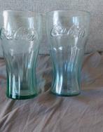 2 groene coca-cola-glazen, Ophalen of Verzenden