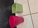 Ceramische bloempotten groen en roos samen 5 euro, Ophalen, Zo goed als nieuw