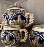 Vintage keramische punch pot met 6 tassen, Ophalen of Verzenden