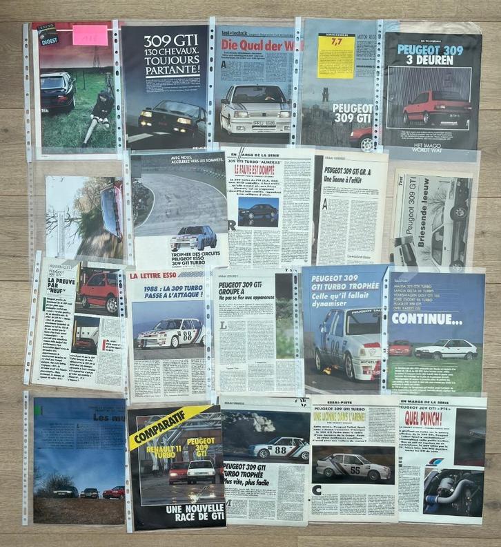 PEUGEOT 309 GTI - ARTIKELS, Boeken, Auto's | Folders en Tijdschriften, Peugeot, Ophalen of Verzenden