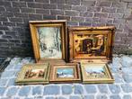 Lot de 5 anciennes peintures signées....., Enlèvement