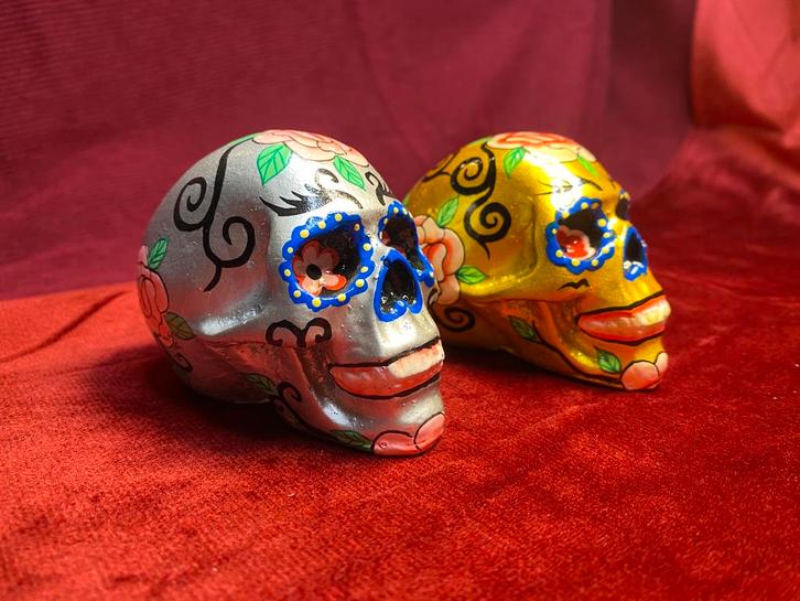 Handgemaakte Decoratieve mexicaanse Schedels, Huis en Inrichting, Woonaccessoires | Boeddhabeelden, Zo goed als nieuw, Ophalen of Verzenden