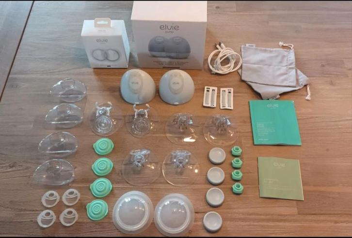 Elvie Dubbele borstkolf + Elvie Catch + extra borstschild, Kinderen en Baby's, Babyvoeding en Toebehoren, Zo goed als nieuw, Borstkolf