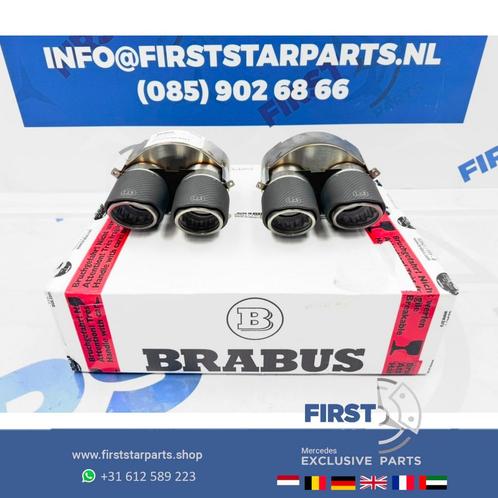 BRABUS 63 AMG UITLAAT SIERSTUK SET ORIGINEEL CARBON C63 E63, Auto-onderdelen, Uitlaatsystemen, Mercedes-Benz, Gebruikt, Ophalen of Verzenden