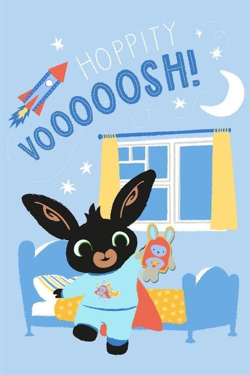 Bing Konijn Fleece Deken - Hoppity, Kinderen en Baby's, Kinderkamer | Beddengoed, Nieuw, Deken of Dekbed, Blauw, Jongetje of Meisje