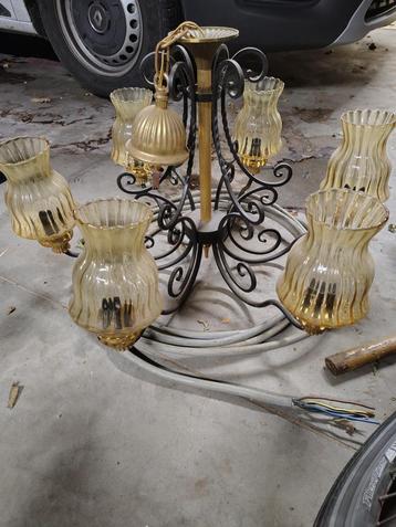 luchter luster kroonluchter glas en ijzer beschikbaar voor biedingen