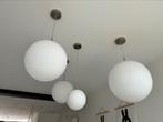 Hanglamp glazen bollen 40, 30 (2x) en 20cm, Ophalen, Zo goed als nieuw