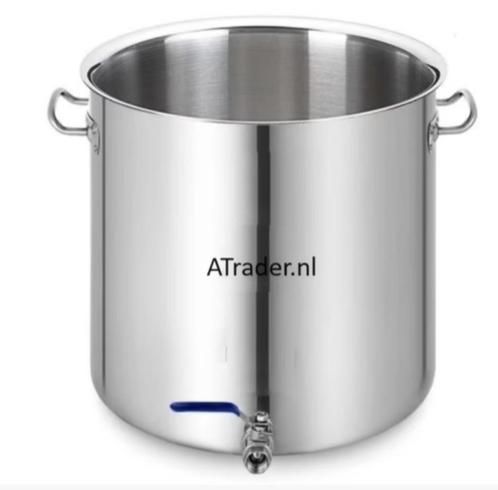kookpan / Brouw pan met aftapkraan 71 liter, Inox + Deksel, Huis en Inrichting, Keuken | Potten en Pannen, Nieuw, Koekenpan of Braadpan