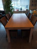 Tafel landelijk met 6 stoelen, Huis en Inrichting, Ophalen of Verzenden, Zo goed als nieuw